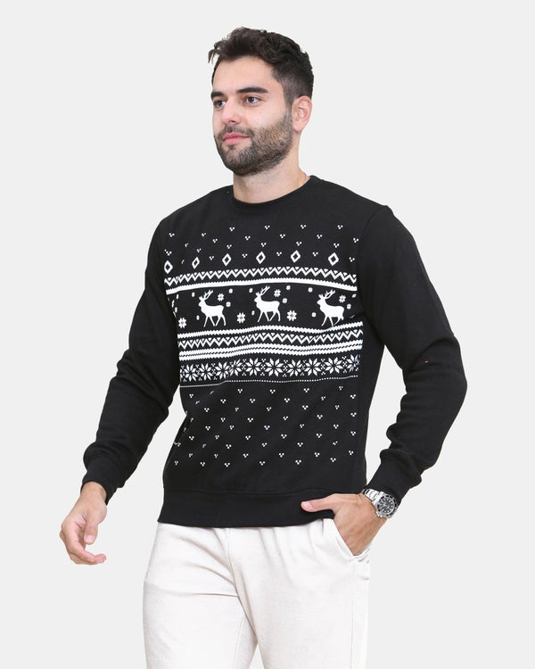 Noroze Fairisle Black Mens Christmas Jumper