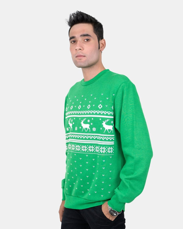 Noroze Fairisle Green Mens Christmas Jumper