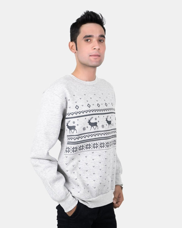 Noroze Fairisle Grey Mens Christmas Jumper