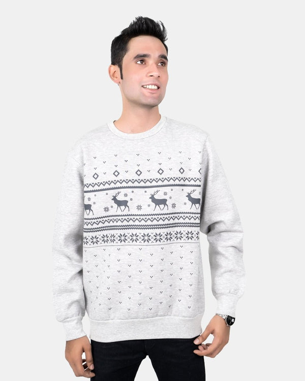 noroze Fairisle Grey Mens Christmas Jumper