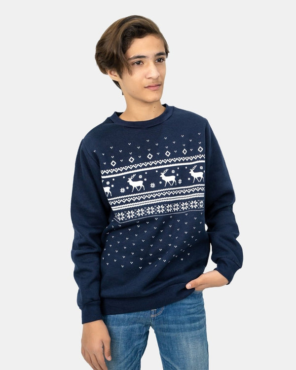 Noroze Fairisle Navy Kids Christmas Jumper