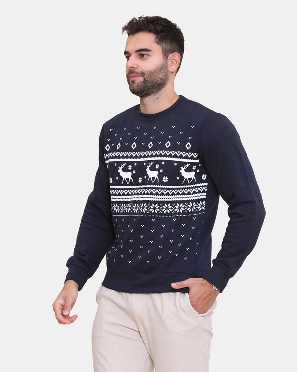 Noroze Fairisle Navy Mens Christmas Jumper
