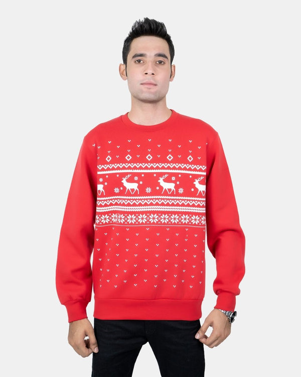 Noroze Fairisle Red Mens Christmas Jumper