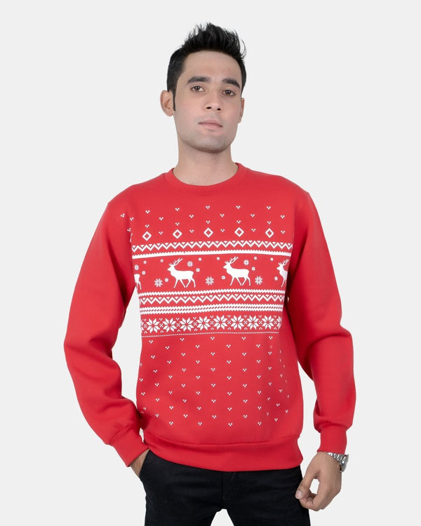 noroze Fairisle Red Mens Christmas Jumper