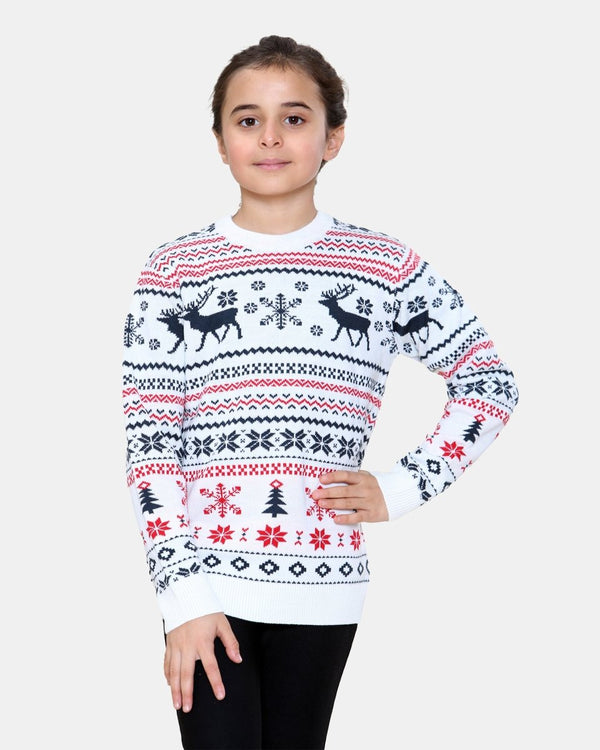 Noroze Fairisle Reindeer Cream Kids Xmas Jumper