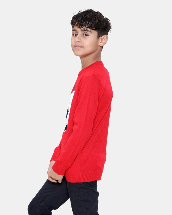 Noroze Football Red Kids Christmas Jumper