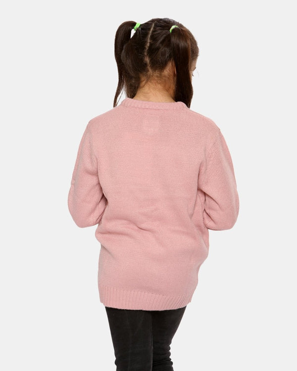 Noroze Girls Bird Pink Christmas Jumper