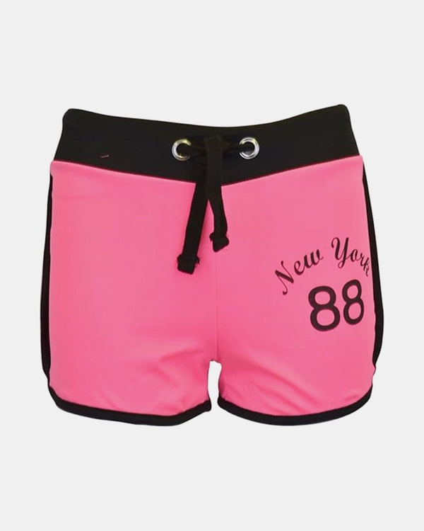 noroze Girls Pink New York Print Shorts