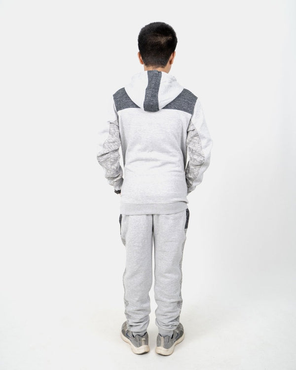 Noroze Grey Black Contrast Kids Tracksuit