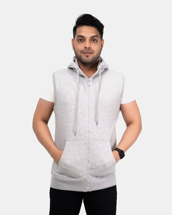 noroze Grey Casual Zip-Up Men's Hoodie