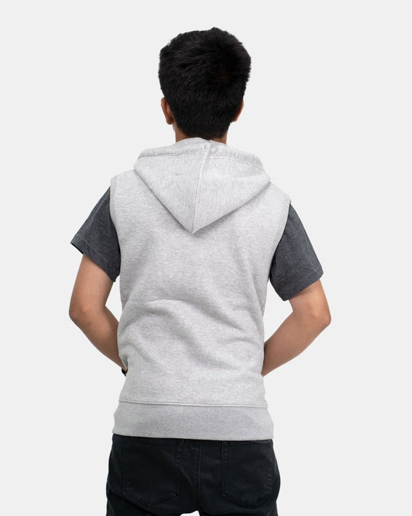 Noroze Grey Kid's Sleeveless Casual Hoodie