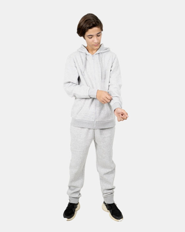 Noroze Grey Kids Plain Hooded Tracksuit