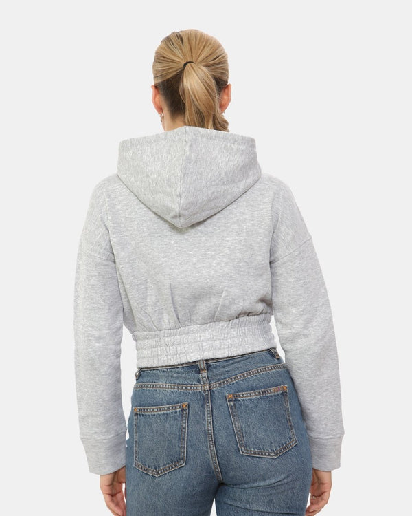 Noroze Grey Ladies Zip-Crop Hoodie