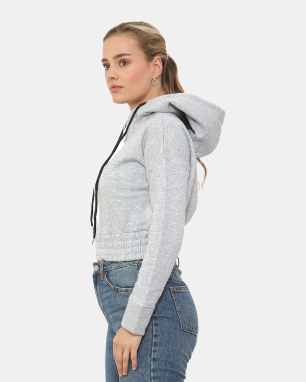 Noroze Grey Ladies Zip-Crop Hoodie