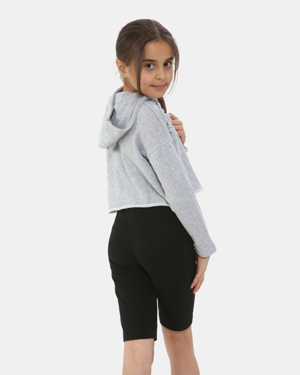 Noroze Grey Marl Girl's Long-Sleeve Hoodie