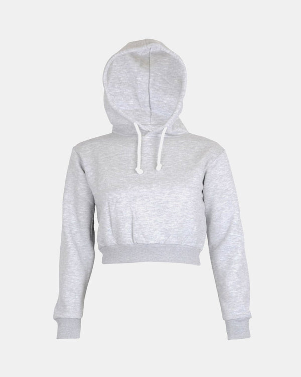 Noroze Grey Women's Plain Long-Sleeve Hoodie