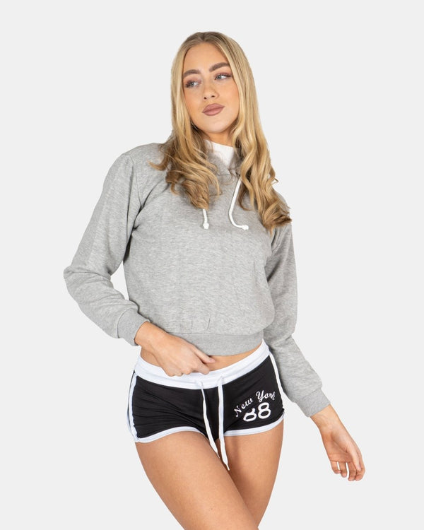 noroze Grey Women's Plain Long-Sleeve Hoodie