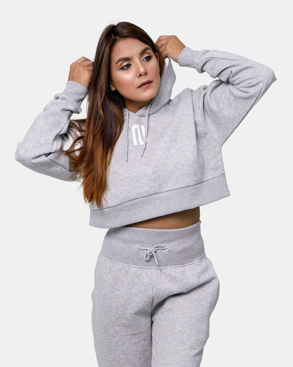 noroze Grey Womens Ribbed Hem Tracksuit