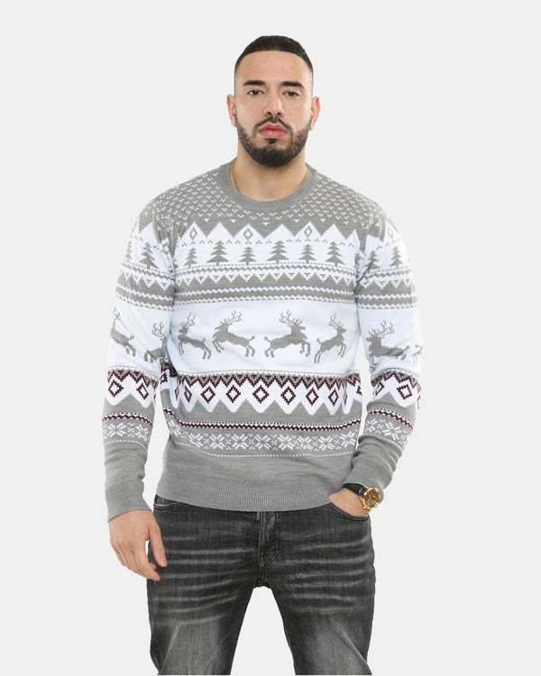 noroze Grey Xmas Tree Crewneck Sweatshirt