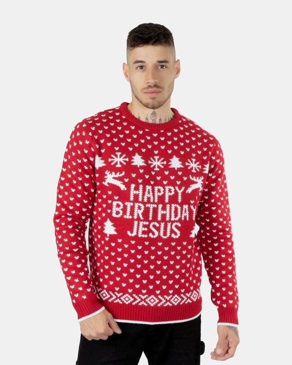noroze Happy Birthday Jesus Red Jumper