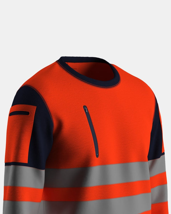 Noroze Hi Vis Sweatshirts Orange/Navy (SW2)