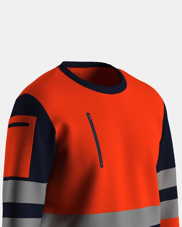 Noroze Hi Vis Sweatshirts Orange/Navy (SW3)
