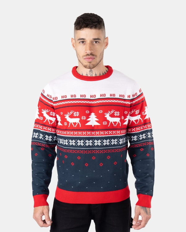 noroze Hoho Reindeer Tree Red Xmas Jumpers