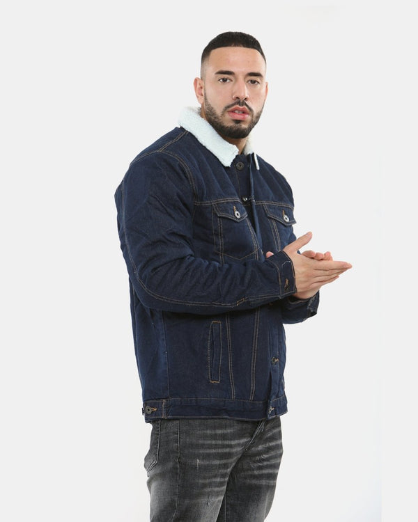 Noroze Indigo Sherpa Lined Denim Jacket