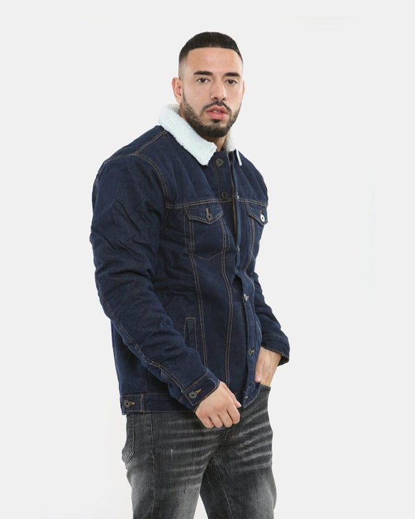 Noroze Indigo Sherpa Lined Denim Jacket
