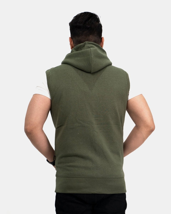 Noroze Khaki Casual Zip-Up Men's Hoodie