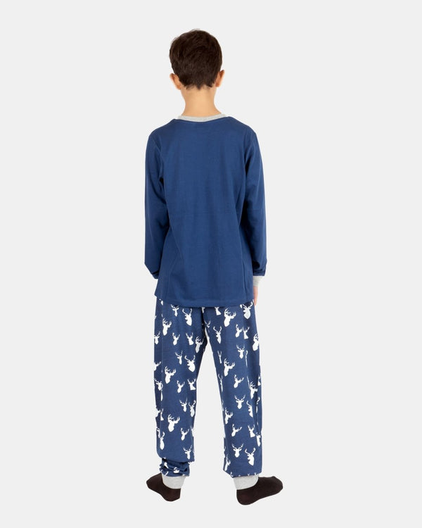 Noroze Kids Navy Rudolph Nightwear Set
