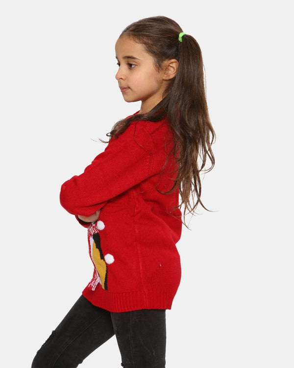 Noroze Kids Penguin Red Retro Christmas Jumper