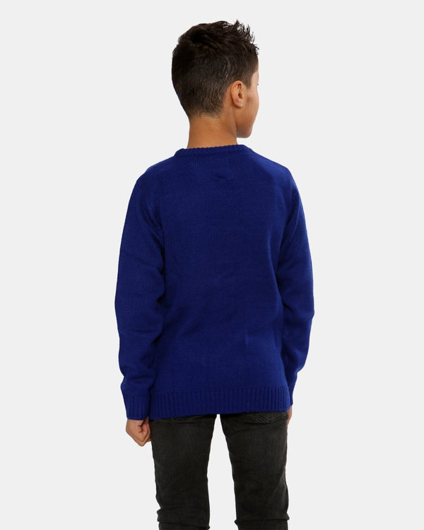 Noroze Kids Snowman Blue Retro Christmas Jumper