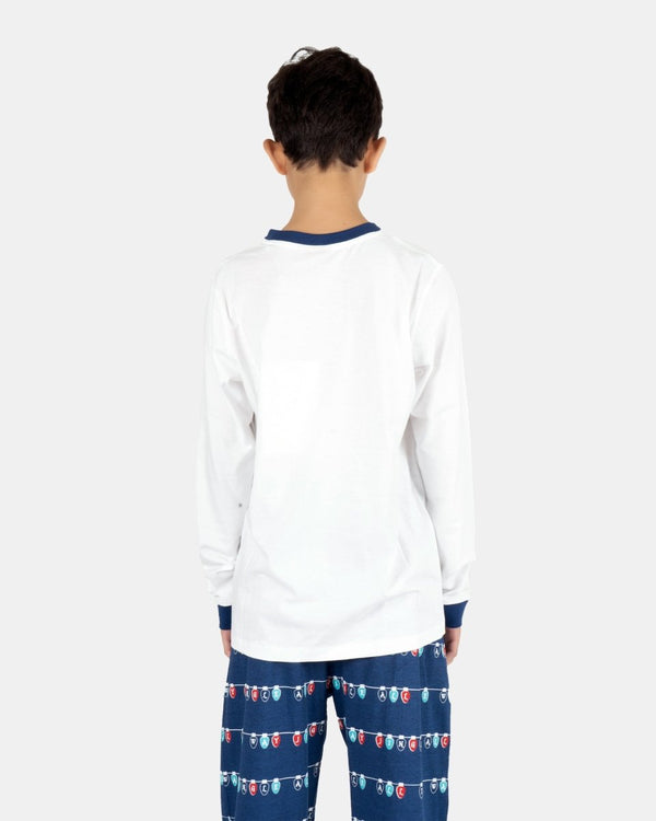 Noroze Kids White Snowman Nightwear Set