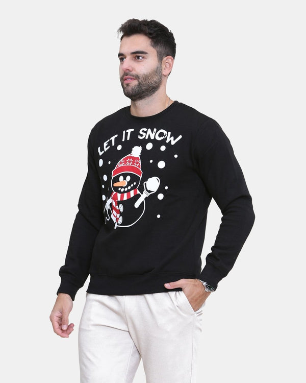 Noroze Let It Snow Black Men’s Christmas Jumper