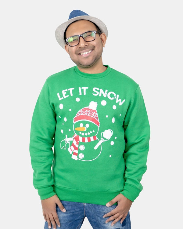 Noroze Let It Snow Green Men’s Christmas Jumper