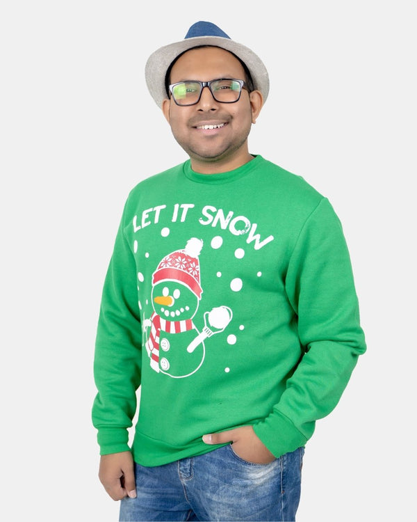 Noroze Let It Snow Green Men’s Christmas Jumper