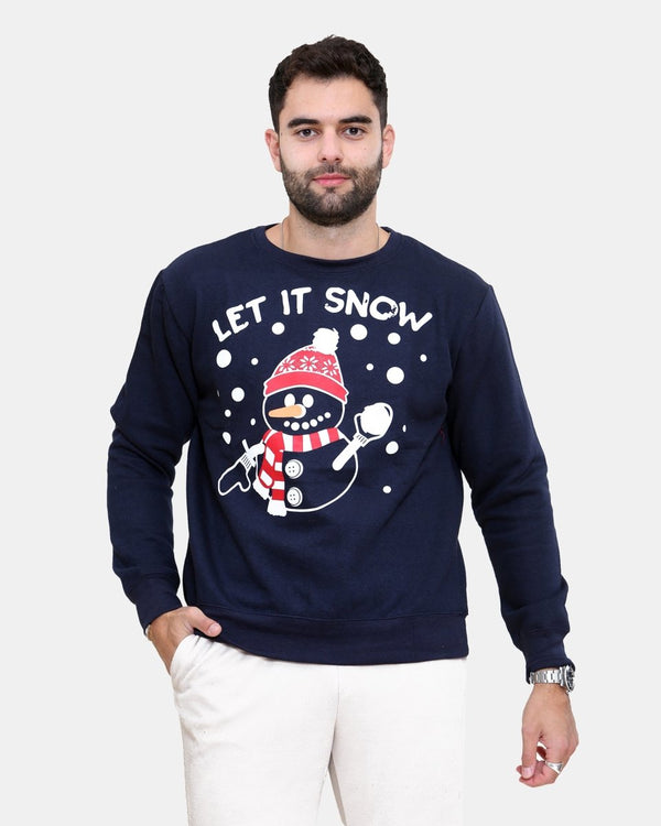 noroze Let It Snow Navy Men’s Christmas Jumper