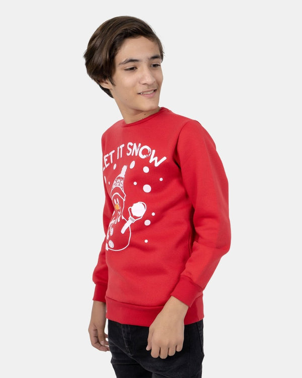 Noroze Let It Snow Red Kids Christmas Jumper