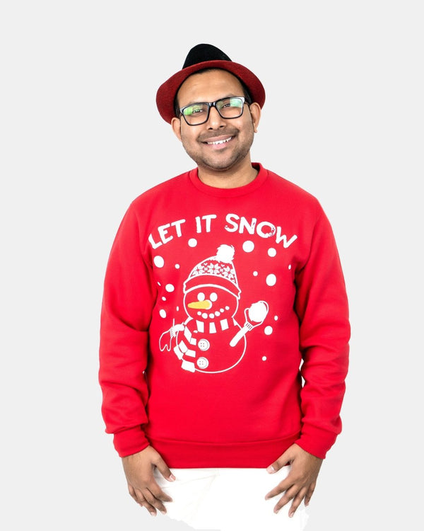 Noroze Let It Snow Red Men’s Christmas Jumper
