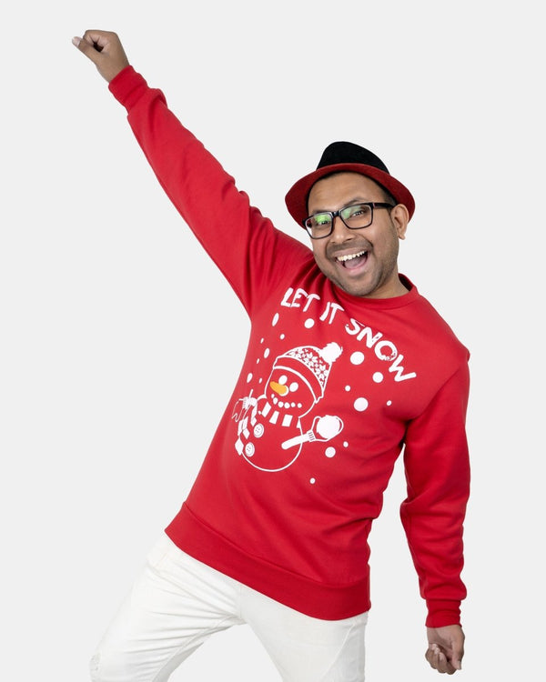 noroze Let It Snow Red Men’s Christmas Jumper