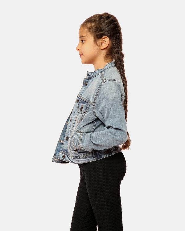 Noroze Light Blue Collarless Kids Jacket