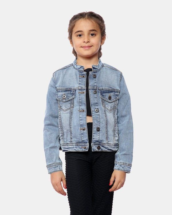 Noroze Light Blue Collarless Kids Jacket