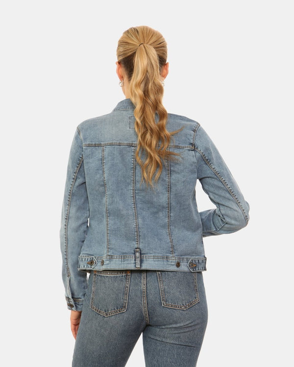 Noroze Light Blue Ladies Trucker Denim Jacket