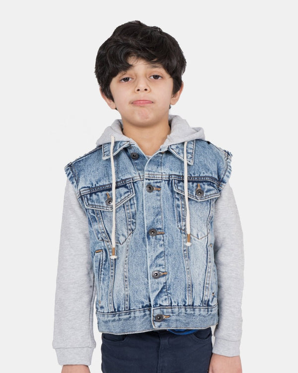 noroze Light Blue Long Fleece Sleeves Jacket