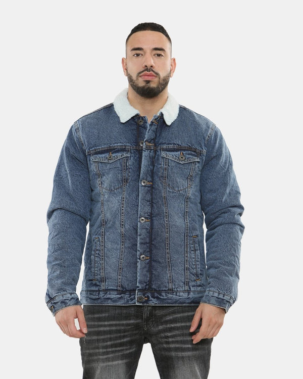 Noroze Light Blue Sherpa Lined Denim Jacket