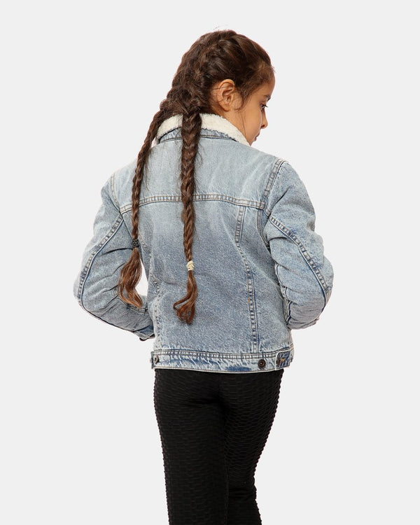 Noroze Light Blue Sherpa Lined Kids Jacket