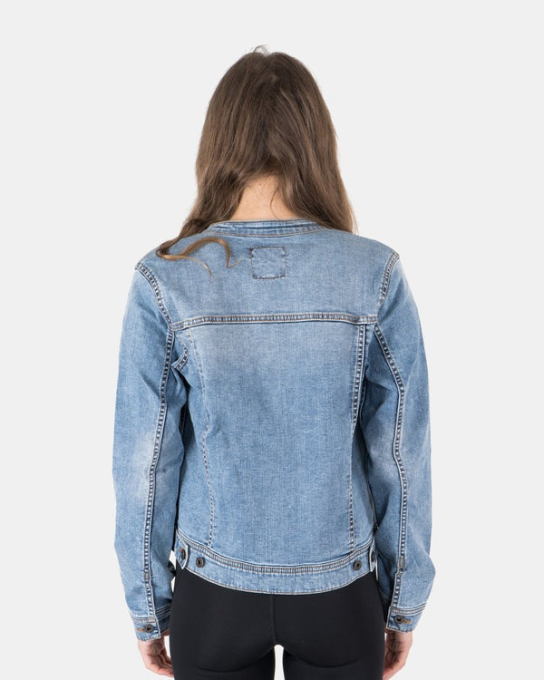 Noroze Light Blue Womens Casual Biker Jacket