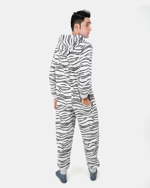 Noroze Marl Charcoal Unisex Zebra Print Onesie