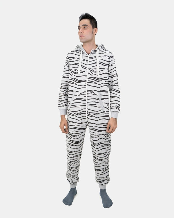 Noroze Marl Charcoal Unisex Zebra Print Onesie
